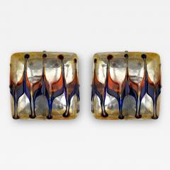 Pair of Sconces Harlequin Murano Glass Italy 1970s - 3890563