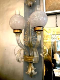 Pair of Sconces Reticello by Seguso Murano 1940 - 1561850