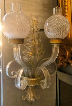 Pair of Sconces Reticello by Seguso Murano 1940 - 1561859