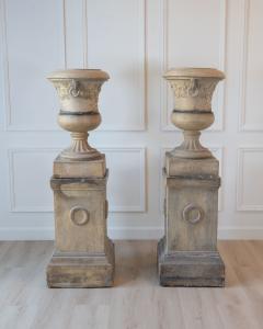 Pair of Scottish Late 19th Century Victorian Fireclay Urns by Hurlford Fire Clay - 4812280