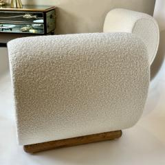 Pair of Sculptural Armchairs Upholstered with White Wool Boucl by Pierre Frey - 3225899