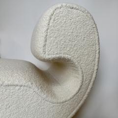 Pair of Sculptural Armchairs Upholstered with White Wool Boucl by Pierre Frey - 3225901