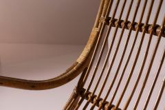 Pair of Sculptural Bamboo Armchairs with Scroll Arms Italy 1960s - 4585806