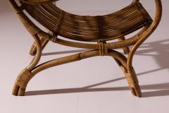 Pair of Sculptural Bamboo Armchairs with Scroll Arms Italy 1960s - 4585807
