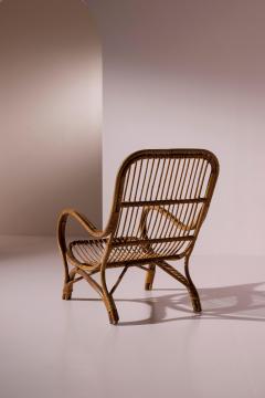 Pair of Sculptural Bamboo Armchairs with Scroll Arms Italy 1960s - 4585811