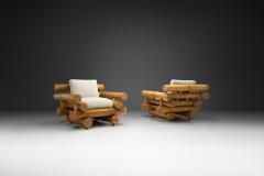 Pair of Sculptural Bamboo Lounge Chairs Europe Mid 20th Century - 4343385