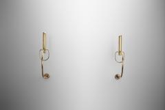 Pair of Sculptural Brass Wall Lamps Europe Mid 20th Century - 4400442
