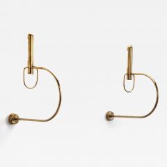 Pair of Sculptural Brass Wall Lamps Europe Mid 20th Century - 4401023