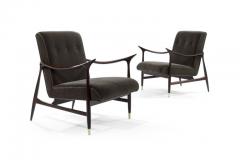 Pair of Sculptural Brazilian Lounge Chairs in Mohair - 398588