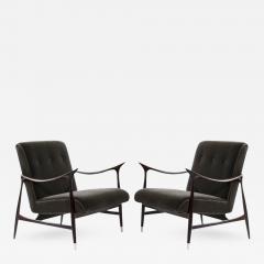 Pair of Sculptural Brazilian Lounge Chairs in Mohair - 398884