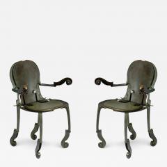 Pair of Sculptural Bronze Armchairs by Arman Fernandez - 2843625