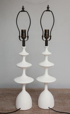 Pair of Sculptural Custom Plaster Table Lamps - 1628307