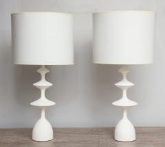 Pair of Sculptural Custom Plaster Table Lamps - 1628309