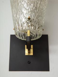 Pair of Sculptural Glass and Brass Sconces - 1049017