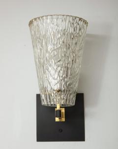 Pair of Sculptural Glass and Brass Sconces - 1049018