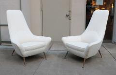Pair of Sculptural Italian Tall Back Armchairs - 1720236