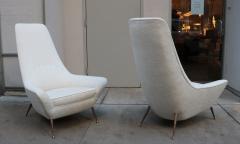 Pair of Sculptural Italian Tall Back Armchairs - 1720238