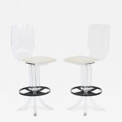 Pair of Sculptural Lucite Bar Stools - 188272