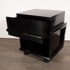 Pair of Sculptural Mid Century Modern Ebonized Walnut Nightstands End Tables - 1485262