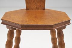 Pair of Sculptural Patinated Oak Spinning Chairs Europe ca Early 20th Century - 3168814