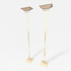 Pair of Sculptural Postmodern Kichler Halogen Torchiere Floor Lamps 1992 - 4248516