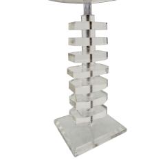 Pair of Sculptural Stacked Lucite Table Lamps 1970s - 783813