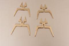 Pair of Sculptural Vintage Brutalist Candle Holders in Polished Brass - 4696154