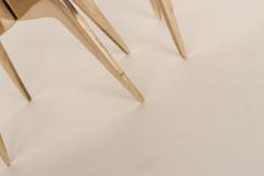 Pair of Sculptural Vintage Brutalist Candle Holders in Polished Brass - 4696160