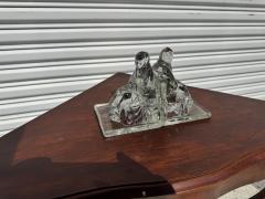 Pair of Seated Woman Molded Glass Bookends - 4398058