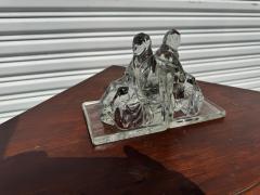 Pair of Seated Woman Molded Glass Bookends - 4398061