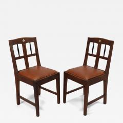 Pair of Secessionist Style Oak Side Chairs with Ebonized Spindles - 4186664