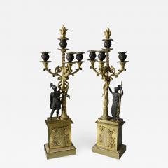 Pair of Second Empire French Gilt and Patinated Bronze Four Light Candelabra - 760562