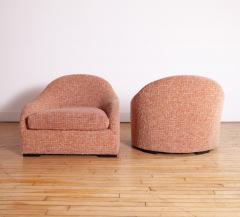 Pair of Sensational Pink Chenille Club Chairs - 4616822