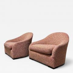 Pair of Sensational Pink Chenille Club Chairs - 4619223