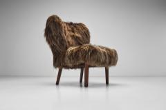 Pair of Sheepskin Easy Chairs in the manner of Erik Bertil Karl n Sweden 1940s - 4174685