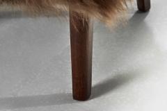 Pair of Sheepskin Easy Chairs in the manner of Erik Bertil Karl n Sweden 1940s - 4174689