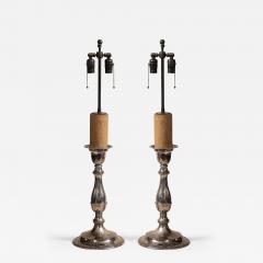 Pair of Sheffield Candlestick Lamps - 4016756