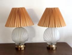 Pair of Shell Form Glass Table Lamps - 394591