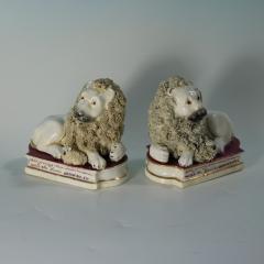 Pair of Shelton Staffordshire Lion and Lamb figures - 4242948