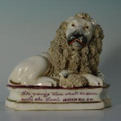 Pair of Shelton Staffordshire Lion and Lamb figures - 4242956