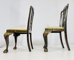 Pair of Side Chairs With Gold Gilt Claw Foot Details Circa 1940s - 4128398