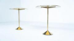 Pair of Side Tables Mod T2 by Osvaldo Borsani Brass and Glass - 4627294