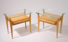 Pair of Side Tables with Faceted Legs and Sabots Italy 1950s - 3572818