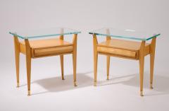 Pair of Side Tables with Faceted Legs and Sabots Italy 1950s - 3572819