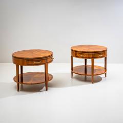 Pair of Side Tables with Hidden Glass Tops Probably Italy Mid 20th Century - 4543156