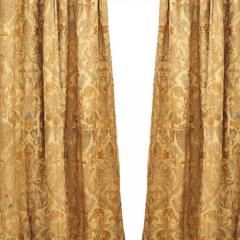 Pair of Silk and Metallic Thread Drapes - 4517714