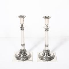 Pair of Silver Corinthian Column Acanthus Sabbath Candlesticks by Ludwig Nast - 4792422