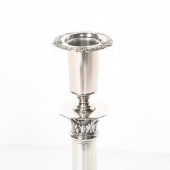 Pair of Silver Corinthian Column Acanthus Sabbath Candlesticks by Ludwig Nast - 4792440