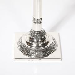 Pair of Silver Corinthian Column Acanthus Sabbath Candlesticks by Ludwig Nast - 4792445
