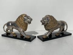 Pair of Silvered Brass Lion Sculptures Bookends - 937806